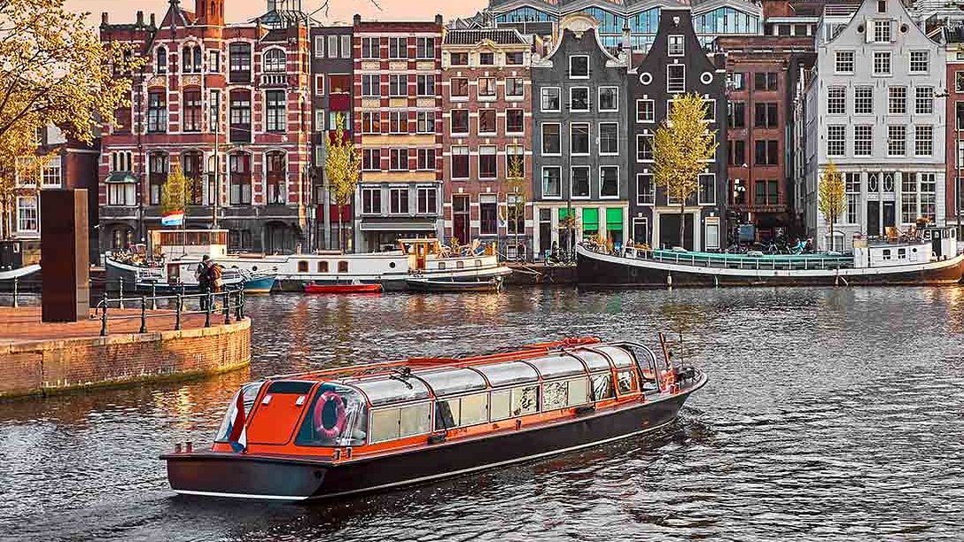 Cruising on the canals of Amsterdam