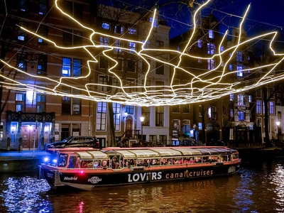Amsterdam Light Festival semi open boat