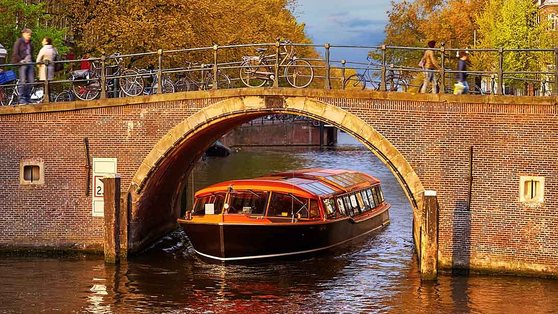 Amsterdam canals in autumn