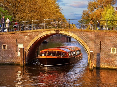 Amsterdam canals in autumn