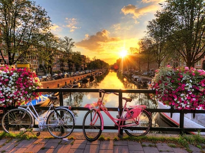Amsterdam canals in spring