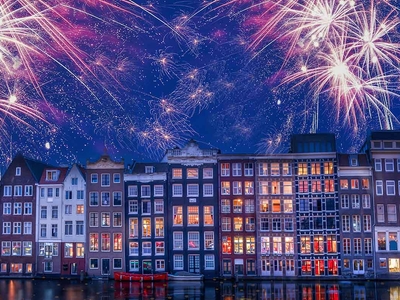 Fireworks over Amsterdam