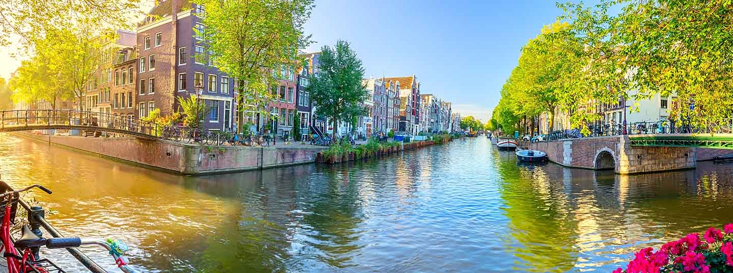 Amsterdam canal in summer