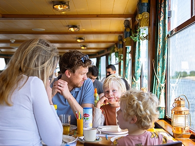 Pancake boat children eating pancakes preview