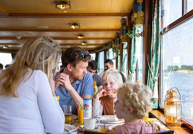 Pancake boat children eating pancakes preview