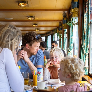 Pancake boat children eating pancakes preview